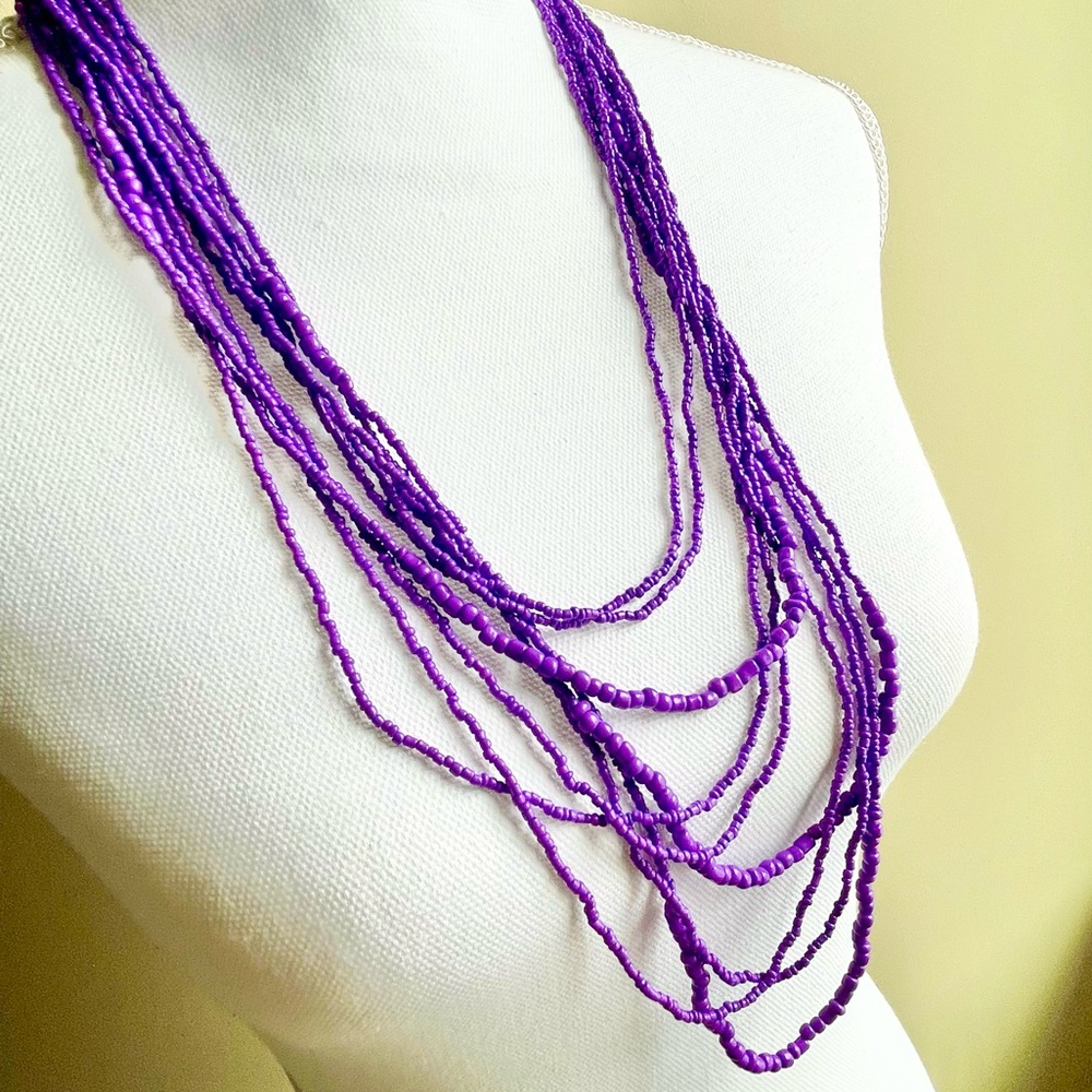 NWT Purple Beaded Necklace